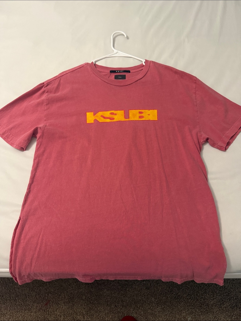 Ksubi Faded Red Tee with Yellow Logo